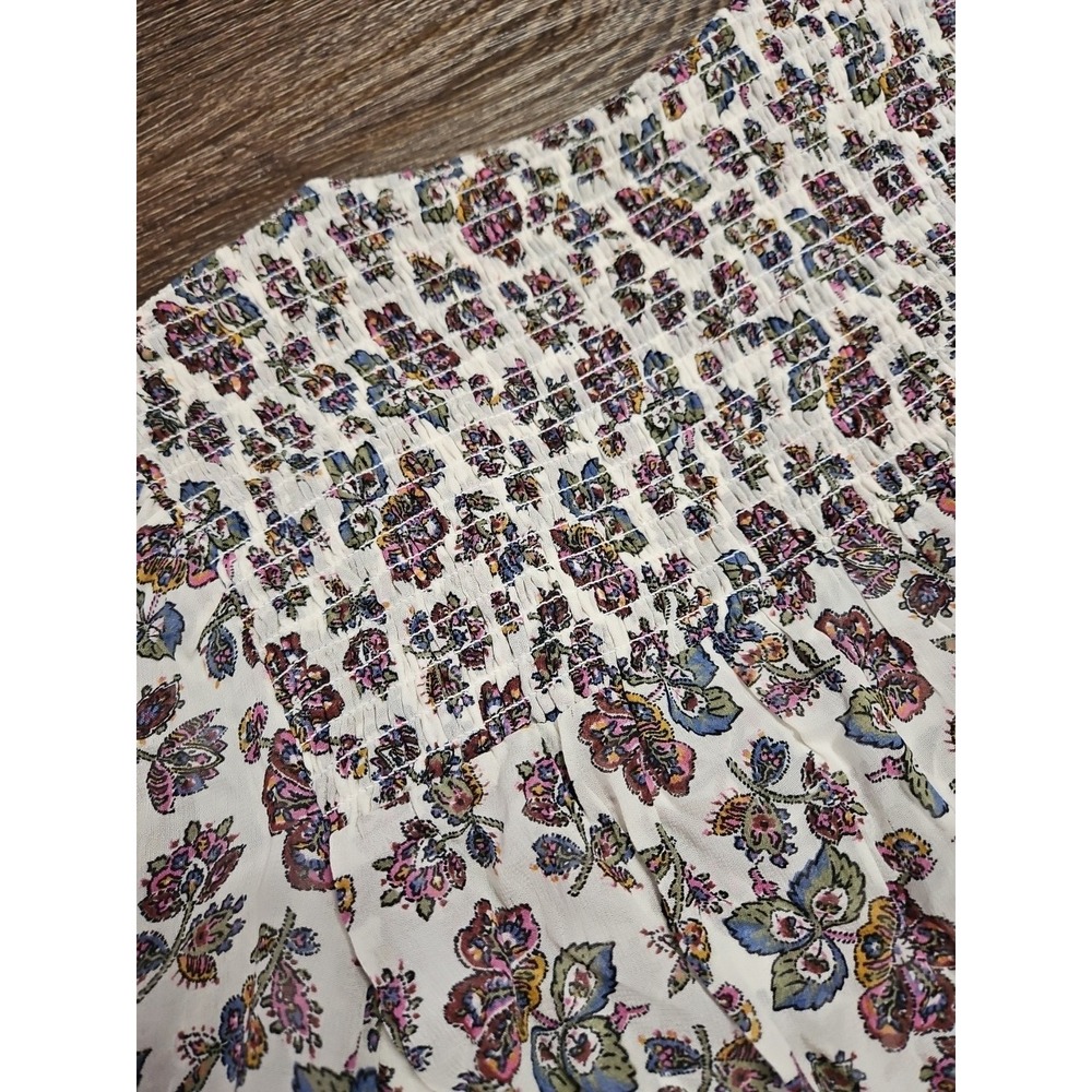 Veronica Beard Saera Floral Print Smocked Chiffon Minidress Sz 6 - Picture 6 of 13